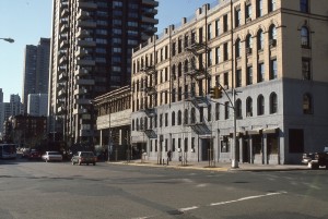 York Ave, from E. 91st looking towards E. 86th St., NYC, April 1986         